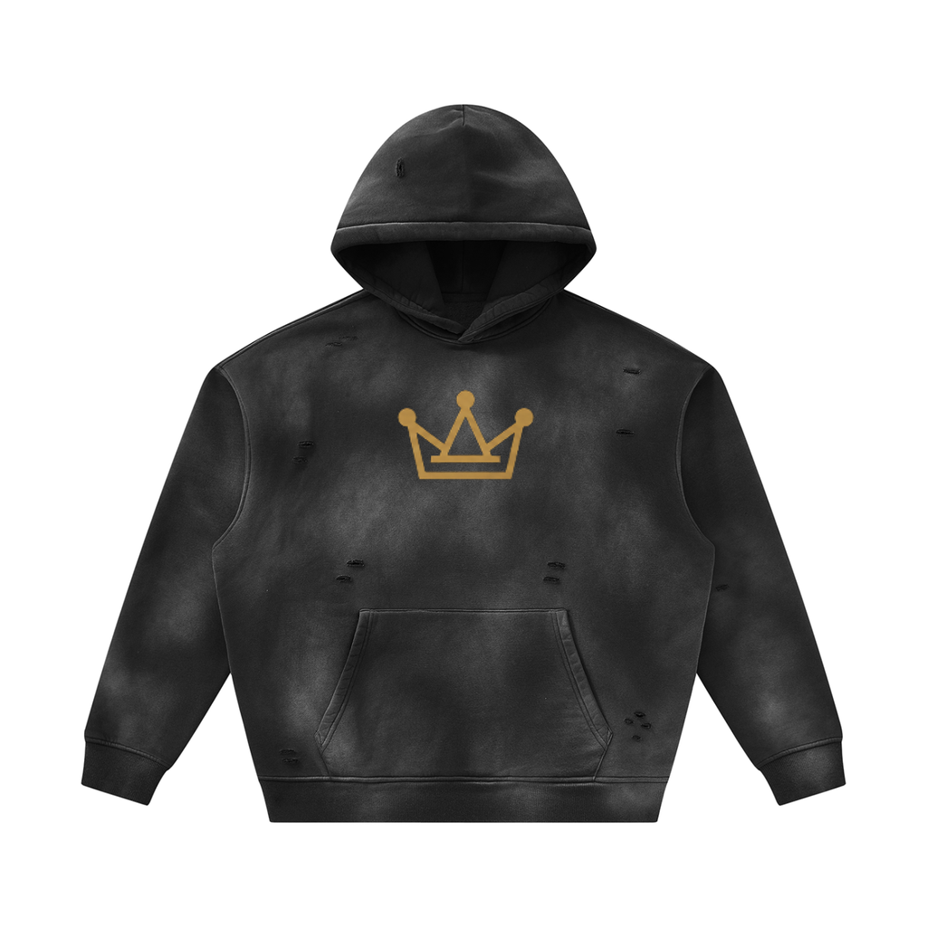 Unisex Sunfade Frayed Fleece Hoodie