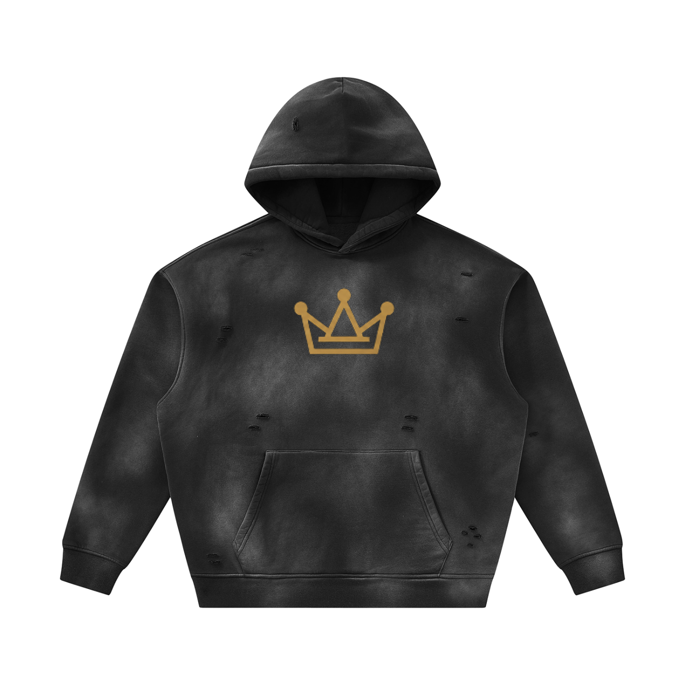 Unisex Sunfade Frayed Fleece Hoodie