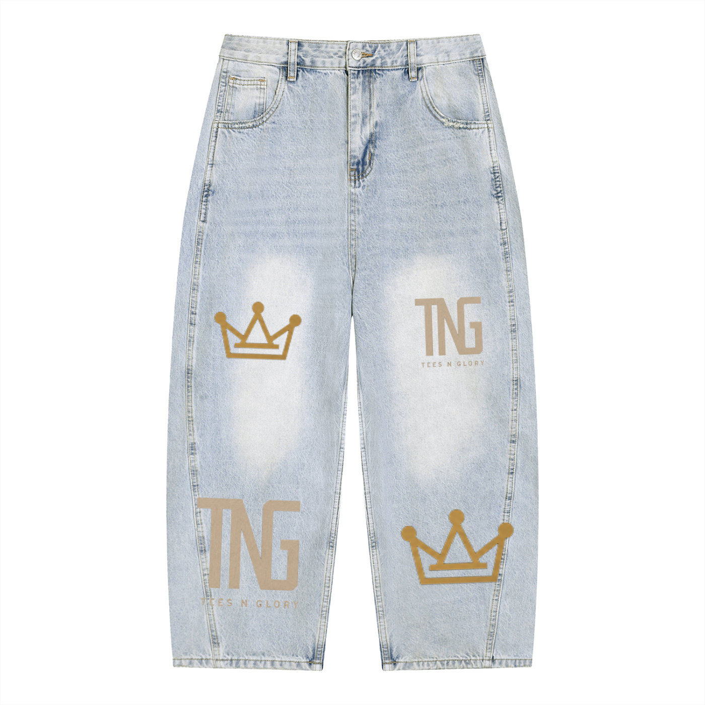 Men's Vintage Wash Sunfade Barrel Leg Jeans