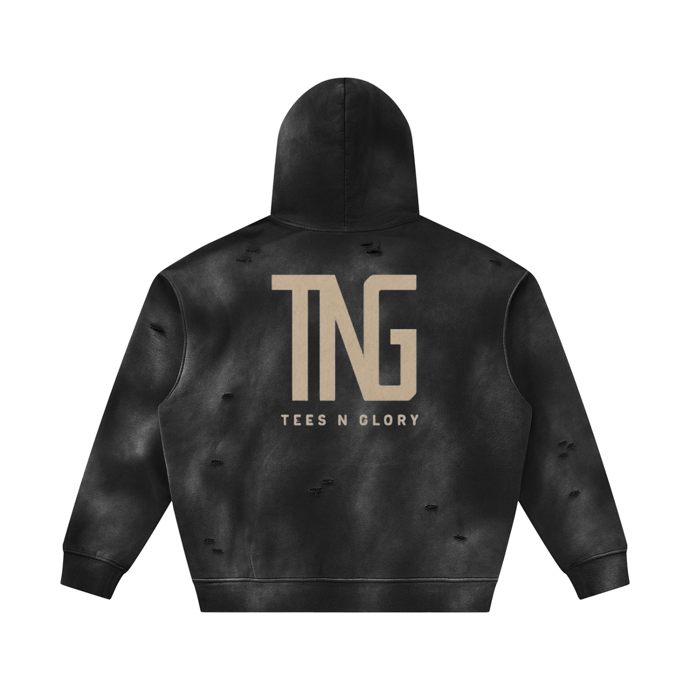 Unisex Sunfade Frayed Fleece Hoodie